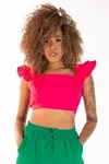 Cropped Dwz Babado Com Amarracao