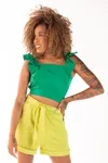 Cropped Dwz Babado Com Amarracao