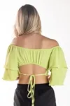 Cropped Dwz Com Barbatana Manga Babado