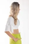 Cropped Dwz Com Barbatana Manga Babado