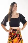 Cropped Dwz Com Barbatana Manga Babado