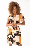 Vestido Dwz Estampado Manga Babado