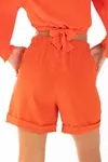 Short Dwz Linho Com Amarracao