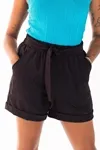 Short Dwz Linho Com Amarracao