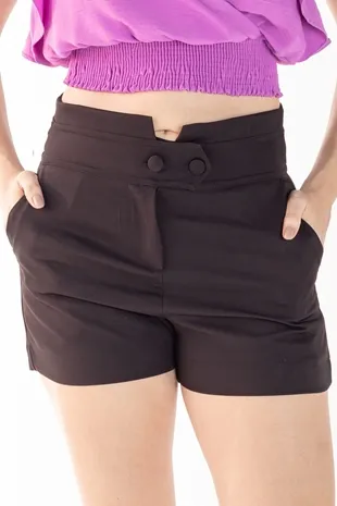 Short Dwz Cos Largo Com Botao