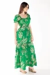 Vestido Dwz Longo Estampado Com Lastex