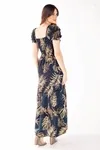 Vestido Dwz Longo Estampado Com Lastex