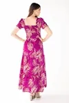 Vestido Dwz Longo Estampado Com Lastex