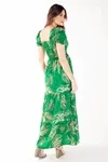 Vestido Dwz Longo Estampado Com Lastex
