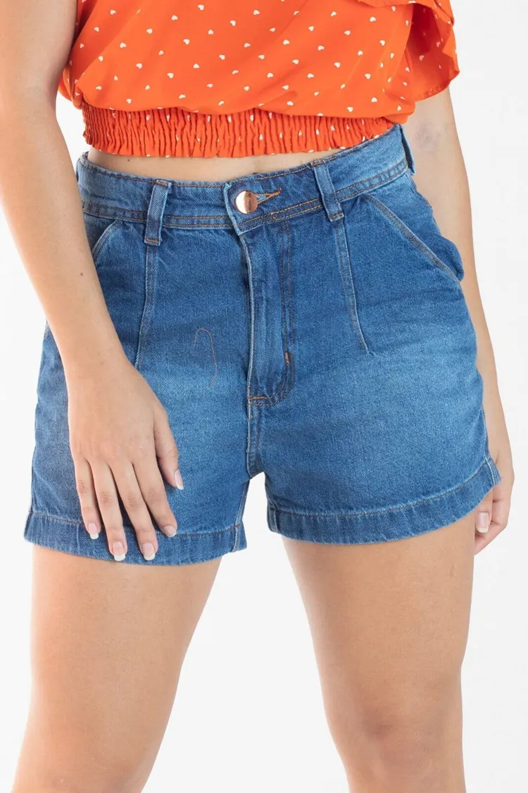 Short Dwz Jeans Com Bolso Faca