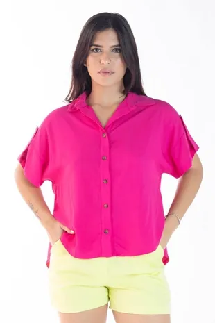 Blusa Dwz Manga Curta Com Botoes