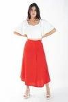 Saia Dwz Midi Com Botoes De Linho