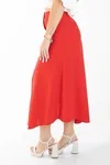 Saia Dwz Midi Com Botoes De Linho