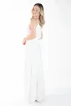 Vestido Dwz Longo Liso Com Alcas Regulaveis