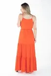 Vestido Dwz Longo Liso Com Alcas Regulaveis