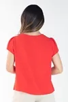 Blusa Dwz Manga Curta Com Abertura Frontal