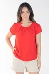 Blusa Dwz Manga Curta Com Abertura Frontal