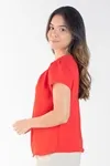 Blusa Dwz Manga Curta Com Abertura Frontal