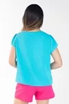 Blusa Dwz Manga Curta Com Abertura Frontal