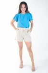 Short Dwz Linho Com Cordao Para Amarracao