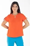 Blusa Dwz Manga Curta Com Amarracao