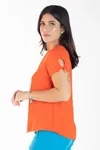 Blusa Dwz Manga Curta Com Amarracao