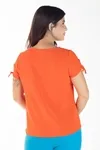 Blusa Dwz Manga Curta Com Amarracao