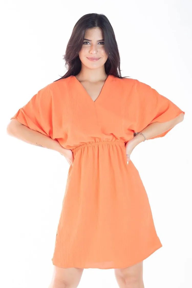 Vestido Dwz Liso Manga Ampla