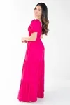Vestido Dwz Longo Liso Com Lastex
