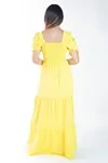 Vestido Dwz Longo Liso Com Lastex