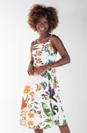 Vestido Dwz Estampado Midi Com Alcas Regulaveis