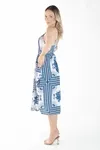 Vestido Dwz Estampado Midi Com Alcas Regulaveis