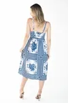 Vestido Dwz Estampado Midi Com Alcas Regulaveis