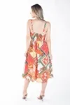 Vestido Dwz Estampado Midi Com Alcas Regulaveis