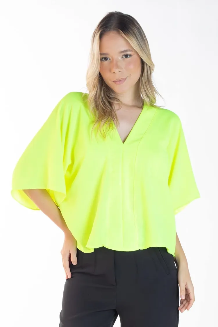 Blusa Dwz Manga Ampla Lisa