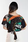 Blusa Dwz Estampada Amarracao Nas Costas