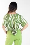 Blusa Dwz Estampada Amarracao Nas Costas