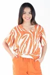 Blusa Dwz Estampada Amarracao Nas Costas