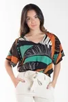 Blusa Dwz Estampada Amarracao Nas Costas