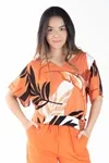 Blusa Dwz Estampada Amarracao Nas Costas