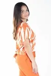 Blusa Dwz Estampada Amarracao Nas Costas