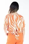 Blusa Dwz Estampada Amarracao Nas Costas