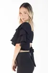 Cropped Dwz Liso Manga Babado