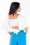 Cropped Dwz Liso Manga Babado