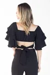 Cropped Dwz Liso Manga Babado