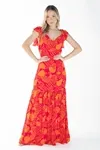 Vestido Dwz Longo Estampado Com Bojo