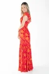 Vestido Dwz Longo Estampado Com Bojo
