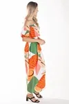 Vestido Dwz Estampado Longo Com Lastex