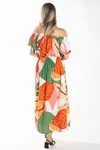 Vestido Dwz Estampado Longo Com Lastex