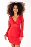 Vestido Dwz com Manga Longa de Tule